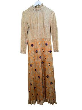 Vintage ParkShire Frilled Floral Maxi Dress Ruffles Prairie Tradwife Flaw